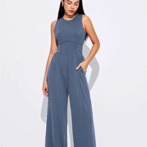 NWOT Cider Women's Sleeveless Blue Jumpsuit
